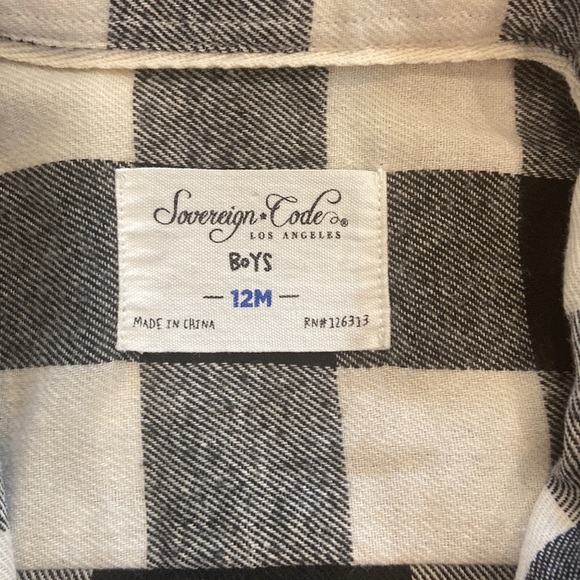 Sovereign Code Baby Boy Plaid Shirt, Sz 12 Months - Picture 3 of 6